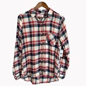 NWT BONGO Plaid Long Sleeve Shirt Size Women’s Medium